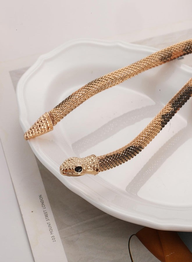 KURTCB Bendable Snake Necklace Statement Flexible Multi-purpose Adjustable Cheetah Snake Choker Necklace Bracelet for Women Men (Style 1) - Image 3